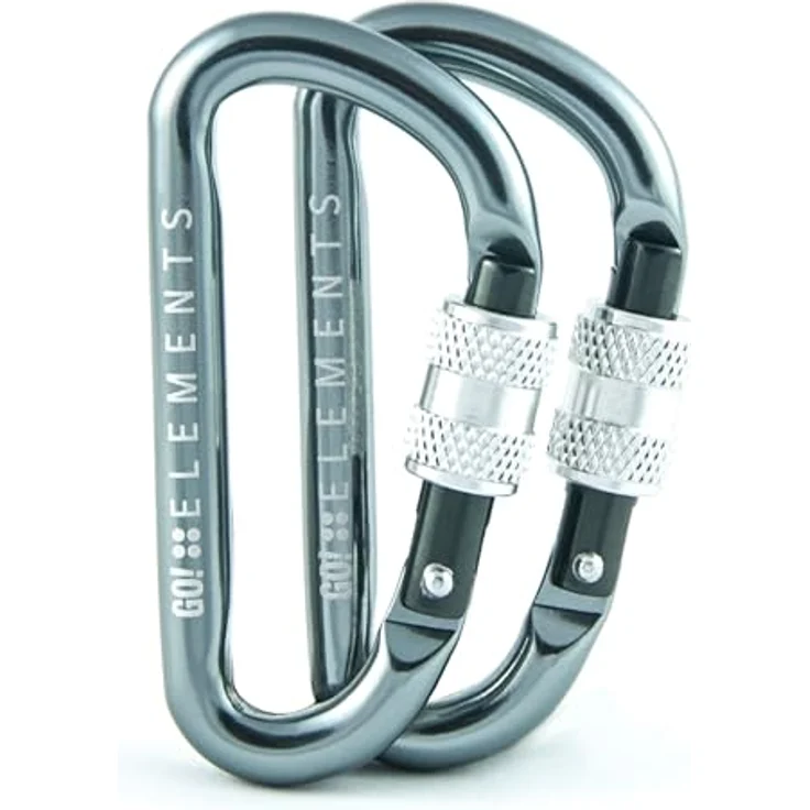 GO!elements Mini Karabiner Micro 6, Multifunktionaler Schraubverschluss-Karabiner im 2er Pack, salzwasserbeständig, Farbe: Storm – Bild 1