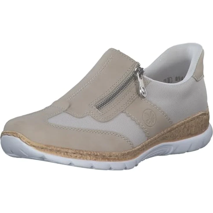 Rieker Damen Slipper N42G5-60, Beige Halbschuhe mit hohem Komfort und funktionalem Design – Bild 1