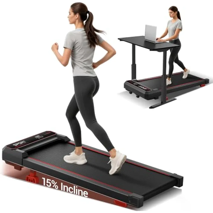 LONTEK 3.0HP Vibration Plate Walking Pad, Laufband mit 15% Steigung, bürstenlosen Motor und LCD-Display
