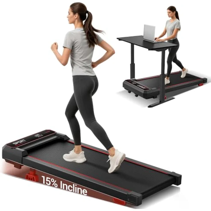 LONTEK 3.0HP Vibration Plate Walking Pad, Laufband mit 15% Steigung, bürstenlosen Motor und LCD-Display – Bild 1
