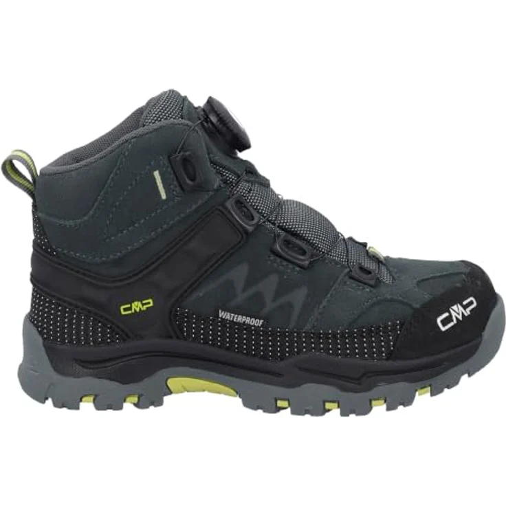 CMP Kids Kiruna Mid Fitgo WP, Kinder Wanderschuhe mit wasserdichtem Leder-Obermaterial und stabilisierender Sohle, grün – Bild 1