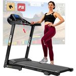 HS HOP-SPORT Hop-Sport Laufband für Zuhause HS-1000LB, elektrisch & klappbar, 0.8 bis 14 km/h, Motor: 2,0 PS, Transportrollen, bis 150 kg (Grau)