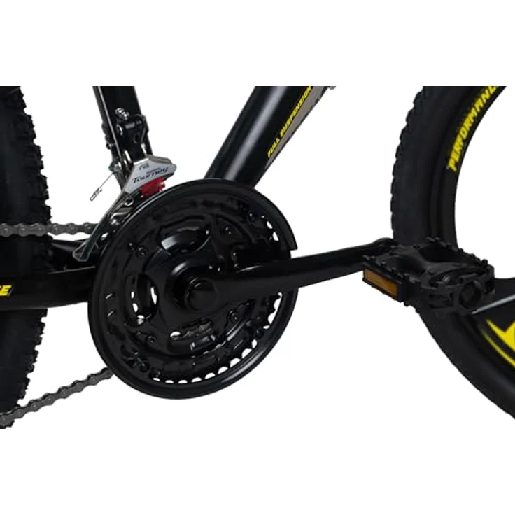 WYLD Mountainbike Fully 26'' Topspin, 21 Gänge, schwarz mit blauen Akzenten, vollgefedert, mechanische Scheibenbremsen, SHIMANO Drehschaltgriffe – Bild 3