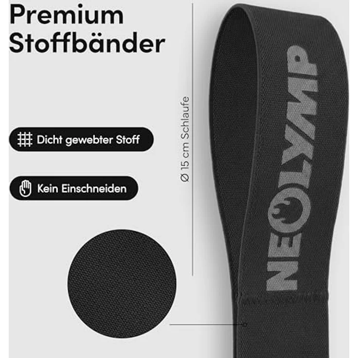 NEOLYMP Fitnessband mit Schlaufen, Widerstandsbänder für Krafttraining, waschbar und hautfreundlich, Level System, sehr stark – Bild 5