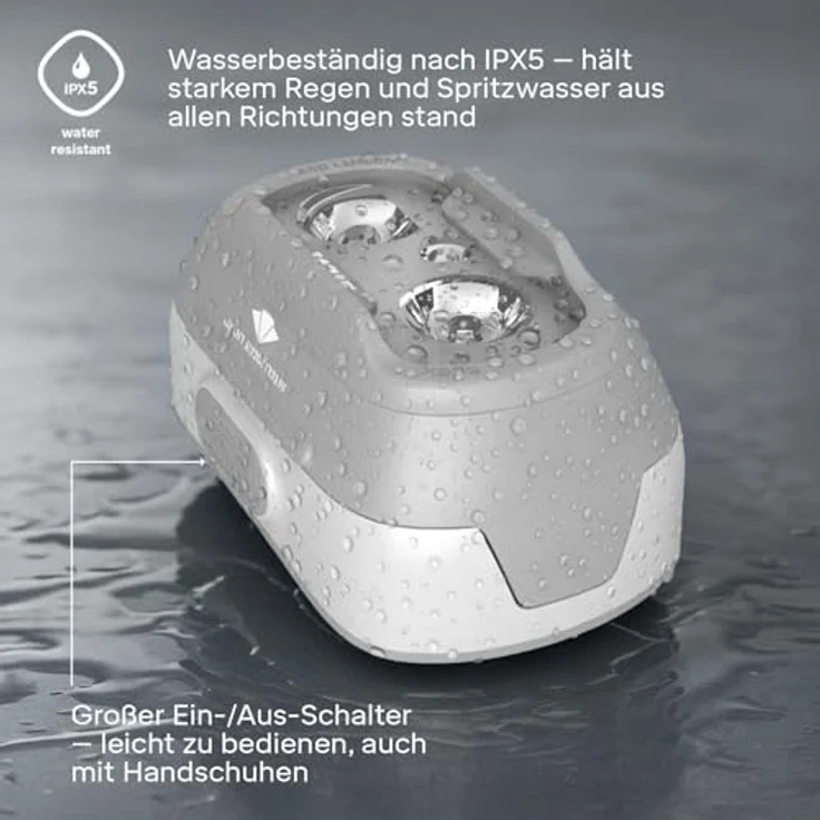 Silva Seek 450, LED Stirnlampe wiederaufladbar mit 450 Lumen, 3 Helligkeitsstufen, rot und weiß, IPX5 wasserfest, für Outdoor und Laufen – Bild 3