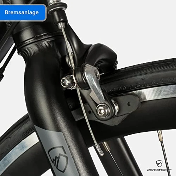 Bergsteiger Tourmalet 28 Zoll Rennrad, Aluminium Gravelbike mit Shimano 14 Gang-Schaltung, Gewicht nur 11 kg, für Herren & Damen ab 170 cm, mattes Schwarz – Bild 3