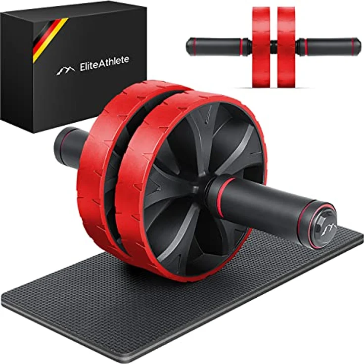 EliteAthlete Bauchroller Bauchmuskeltrainer - Bauchtrainer für Zuhause - Bauch Weg Abdominal Trainer - AB Wheel Roller inkl. gepolsterter Kniematte – Bild 1