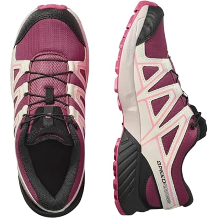 Salomon SPEEDCROSS J, Unisex Outdoorschuh mit Schnellverschluss und pflegeleichtem Obermaterial aus Synthetik, schwarz – Bild 2