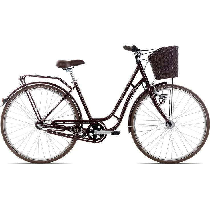 MAXIM Style Carry Wave Damenrad Citybike Tiefeinstieg blackberry wine 48, mit Shimano Nexus Nabenschaltung und LED-Nostalgiescheinwerfer
