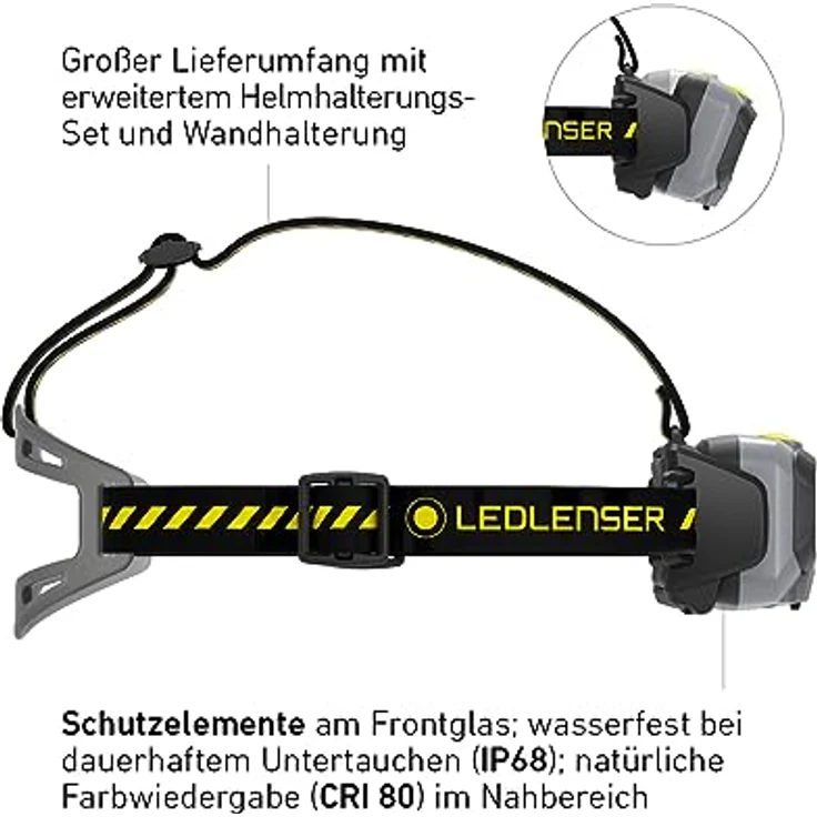 Ledlenser HF8R Work Stirnlampe Led wiederaufladbar | LED Kopflampe 1600 Lumen | Adventure Headlights wasserdicht mit Rotlicht | Outdoor Stirnleuchte | Headlamp | wasserdichte Kopftaschenlampe IP68 – Bild 4