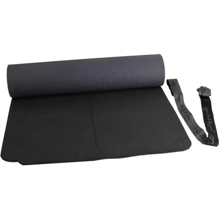 energetics 420630 Gymnastikmatte, zweifarbige Yogamatte aus phthalatfreiem PVC, Black/Black/Anthracite, Einheitsgröße – Bild 1