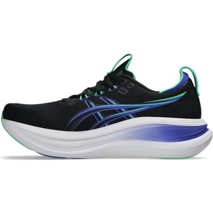 Asics GEL-Nimbus 28, Laufschuh für Neutralläufer mit GEL-Dämpfung, schwarz-blau, Größe 44.5 – Bild 2
