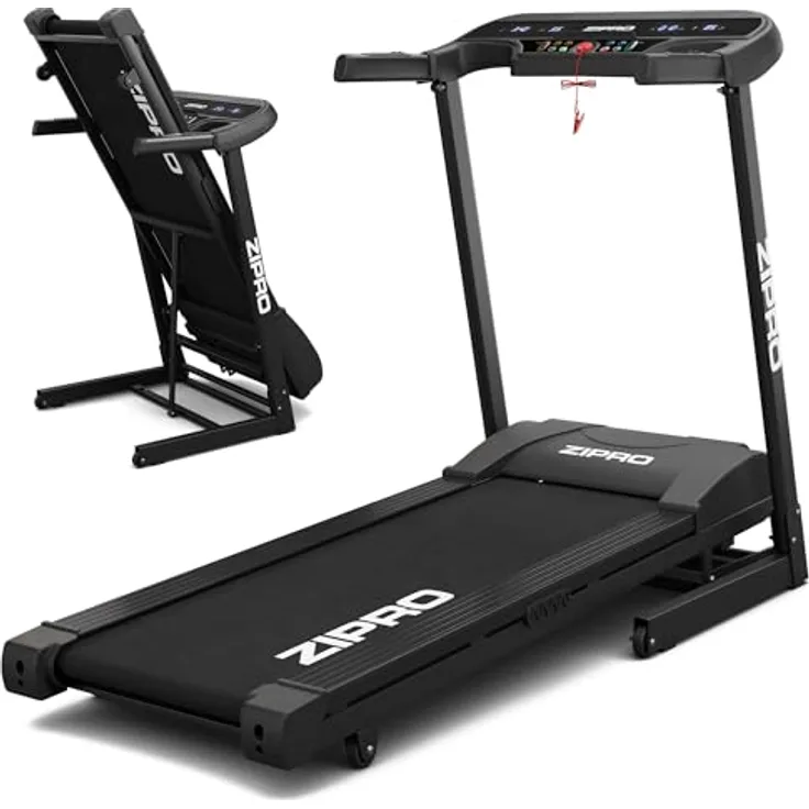 ZIPRO Pulse Laufband für Zuhause Klappbar Elektrisches Laufband mit Steigung, Geschwindigkeit 1-12 km/h, Max Benutzergewicht 130 kg, 15 Steigungsstufen, Dämpfungssystem, Kompakt, Platzsparend