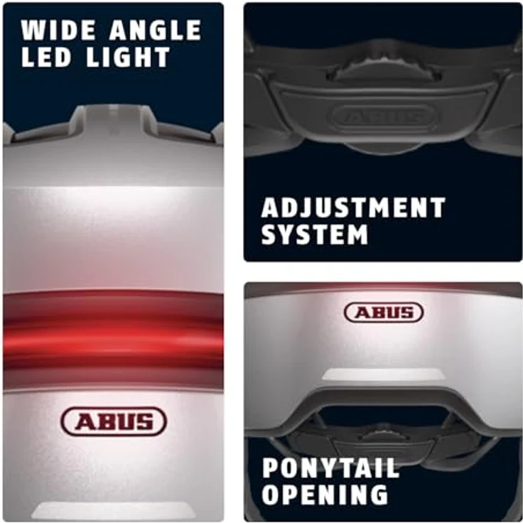 Abus HUD-Y, Velohelm für Stadt, (54 - 58 cm) mit wiederaufladbarem LED-Licht und futuristischem Design – Bild 5