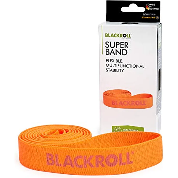 BLACKROLL® SUPER Band (104 cm), Gymnastikband mit leichtem Widerstand (3,8 kg) aus hautfreundlichen Textilien, waschbares Fitnessband in Orange, Made in Germany – Bild 1