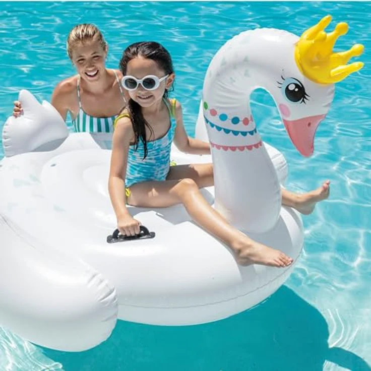 Intex Majestic Swan Ride-On, Luftmatratze im Schwan-Design, 142 x 137 x 99 cm, für Kinder ab 3 Jahren, max. 40 kg – Bild 6
