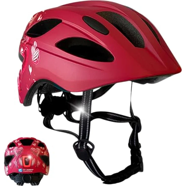Crazy Safety Cool Heart, Kinder Velohelm mit ergonomischem Design und verbessertem Schutz, bunt – Bild 1