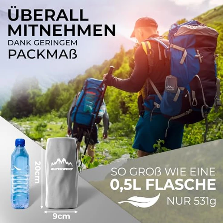 Alpenwert® Isomatte Outdoor, aufblasbare Schlafmatte ultraleicht mit kleinem Packmaß, 531g, 190 x 60 cm, perfekt für Camping und Backpacking – Bild 3