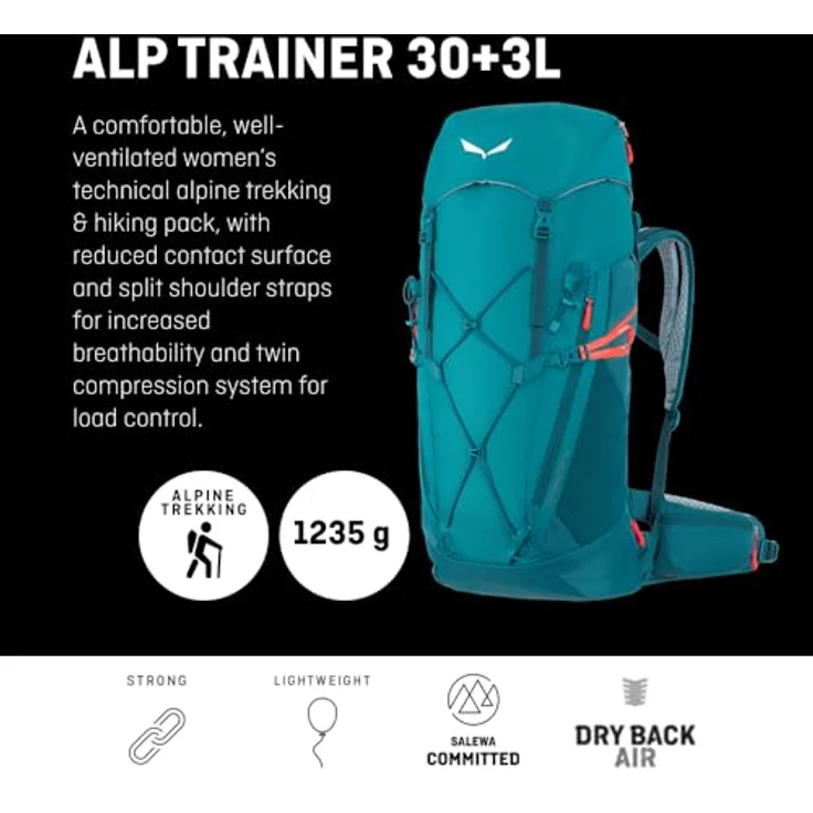 Salewa Alp Trainer 30L Rucksack, 100% Nylon, 65 cm, Farbe Syrah, ideal für Wanderungen – Bild 2