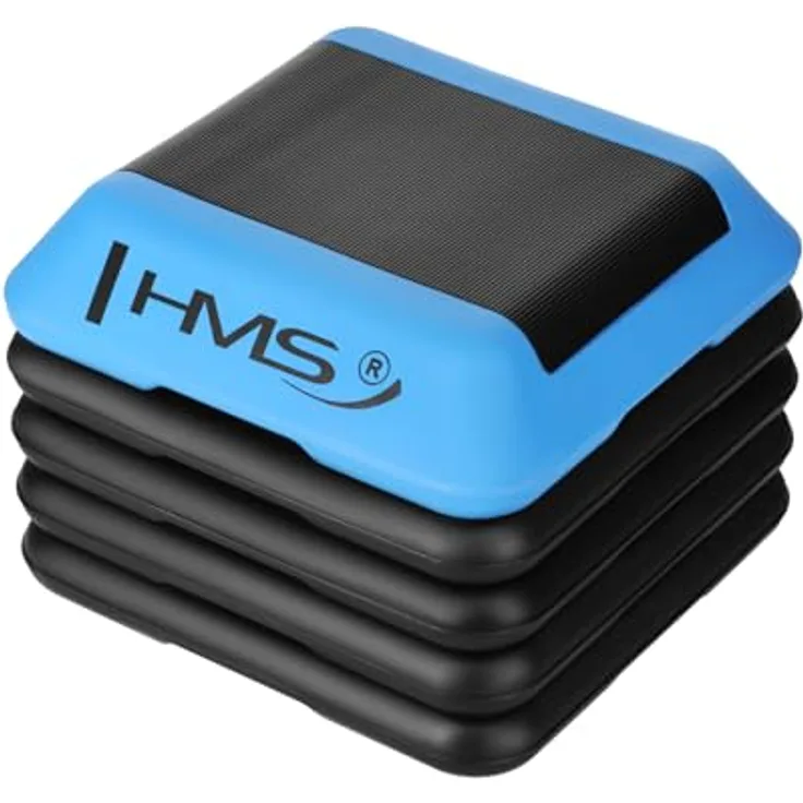 HMS Mini-Stepper Stepper Aerobic Steppbrett, höhenverstellbar, maximal 120 kg Benutzergewicht, blau/schwarz