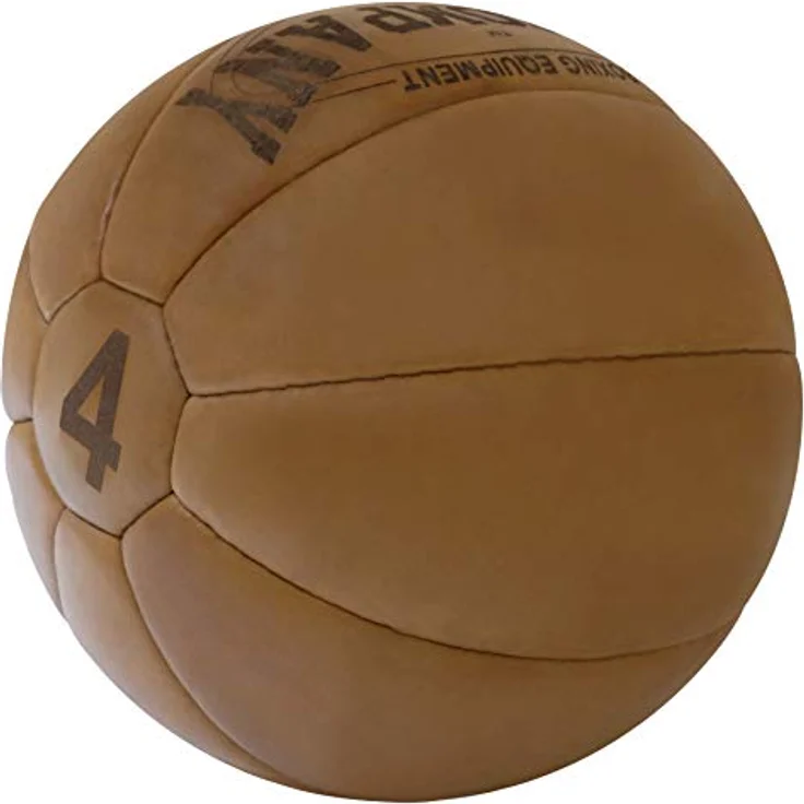 Bad Company Vintage Leder Medizinball in 10 Gewichtsstufen l Vollball aus hochwertigem Echtleder in braun 4 kg – Bild 2