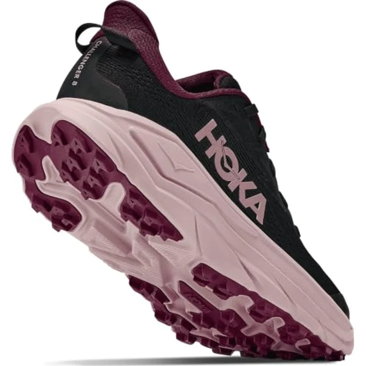 HOKA One One W Challenger 8, Damen Trailschuhe in Schwarz/Pink Opal, Größe 38 2/3 – Bild 4