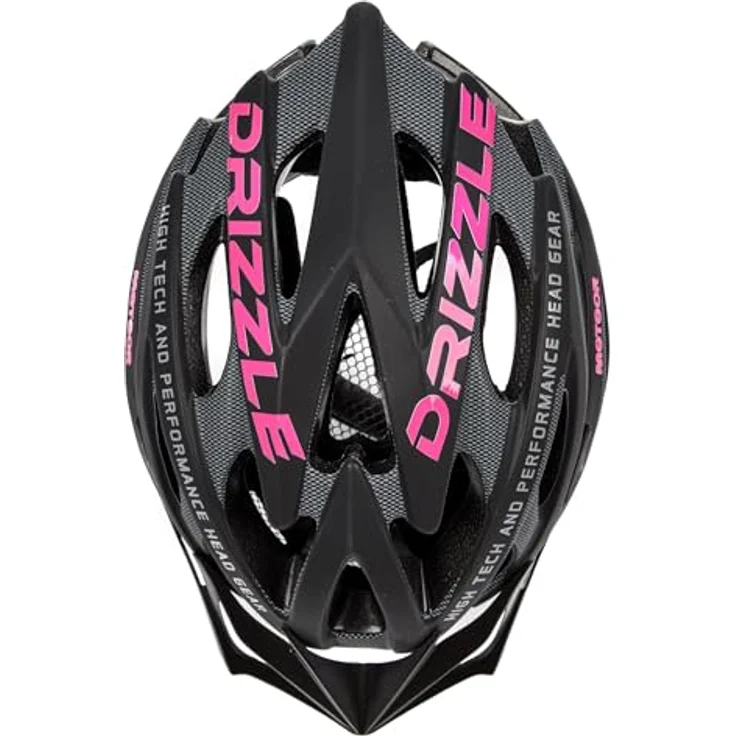 Meteor Drizzle Fahrradhelm, vielseitiger MTB Helm für Herren, Damen und Kinder, M 55-58 cm, rosa/schwarz – Bild 8