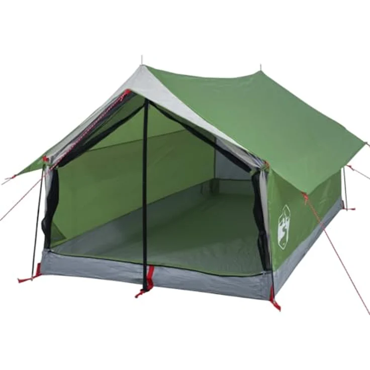 vidaXL Campingzelt, Trekkingzelt für 2 Personen Wasserdicht, Zelt mit Insektenschutz, Leicht Tragbar, Grün – Bild 1
