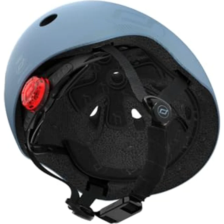 Scoot and Ride Highwaykick Helmet ML, Sicherheitshelm für Jugendliche, Kopfumfang 55-59 cm, Steel Farbe, mit LED Licht und Magnetverschluss – Bild 6