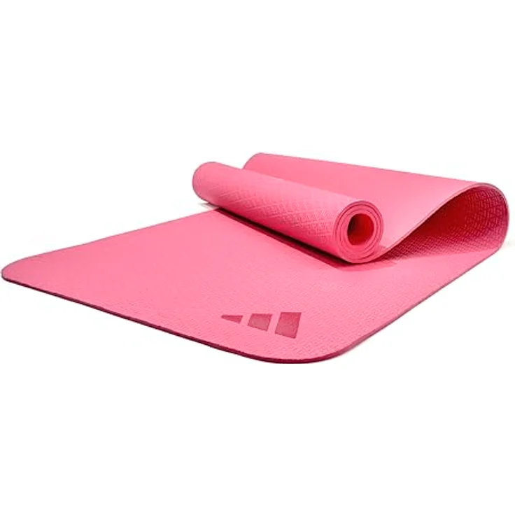 adidas Yogamatte, mitteldichte Trainingsmatte mit 4 mm Dämpfung, aus 50% wiederverwendbaren Materialien, 176 x 61 cm, verbesserte Griffigkeit – Bild 1