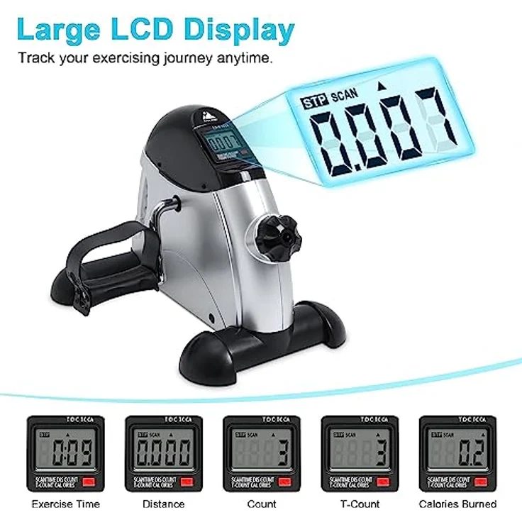 EVOLAND Heimtrainer Mini Fitnessbike, Arm und Beintrainer Pedaltrainer mit LCD Display, Hometrainer Fitnessgerät für Zuhause Büro – Bild 2