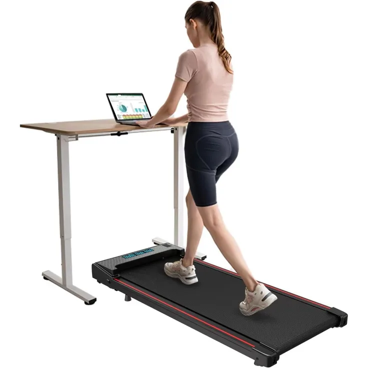 CITYSPORTS Laufband ZX1 440W, Schwarz, Max 6 km/h, Walking/Jogging Pad, Toolkit, Schmiermittel, integrierte Transportrollen