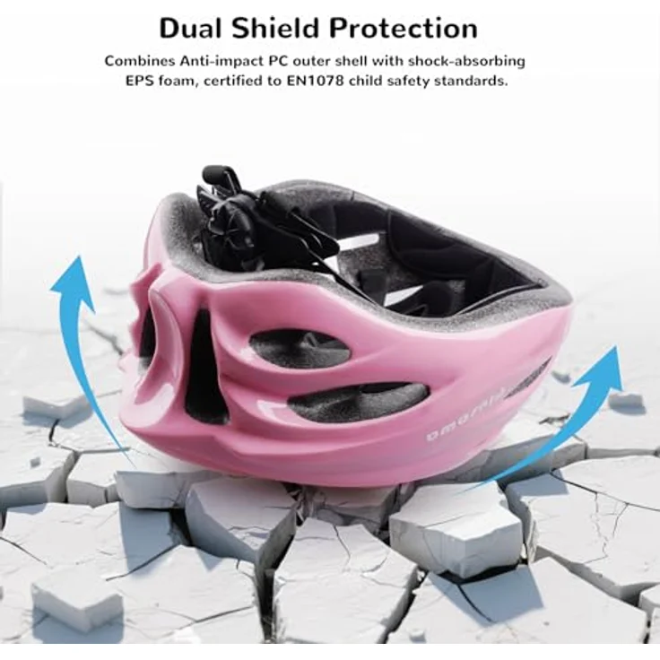 Tacklife Plusawa Kinder Fahrradhelm EN1078 CE, Verstellbarer Kinnriemen, 3D DIY Aufkleber & Reflektoren, Unisex für Jungen und Mädchen, 50-60 cm – Bild 5