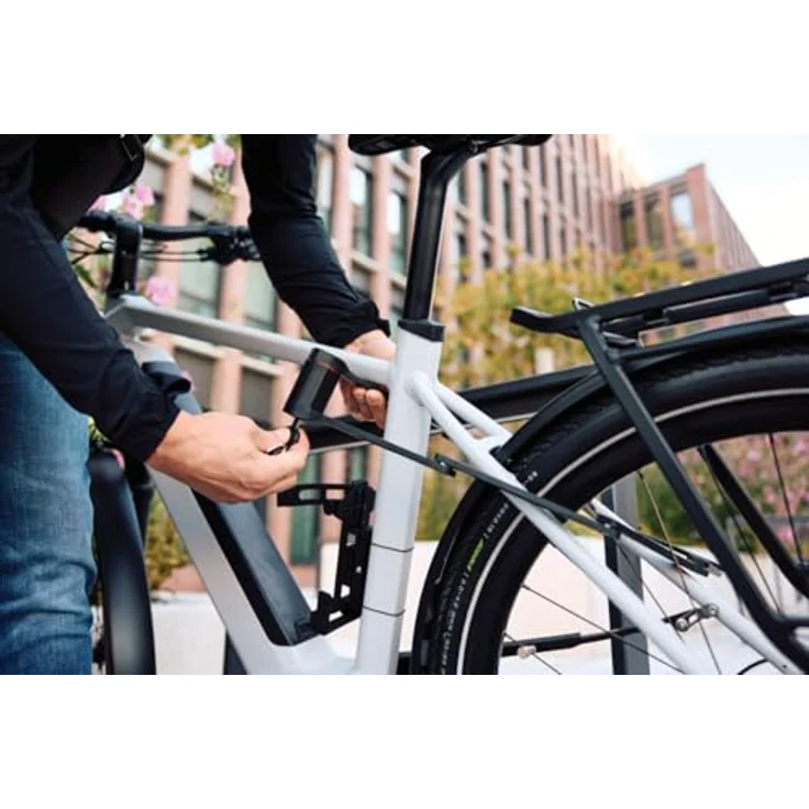 Trelock FS 480 Cops, Veloschloss, 130 cm mit gummierten Sperrstangen und 360° drehbarem Schlosskopf – Bild 7