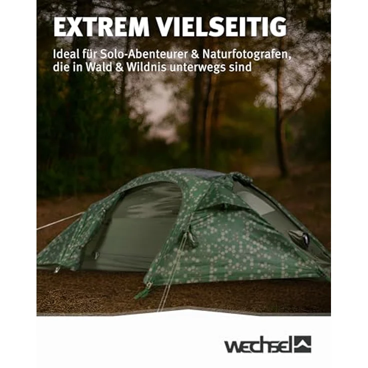 Wechsel Pathfinder Elements, 1-Personen Geodät Biwak Zelt, freistehend, 2,5 kg, Tarnmuster, 230 cm Liegelänge – Bild 3
