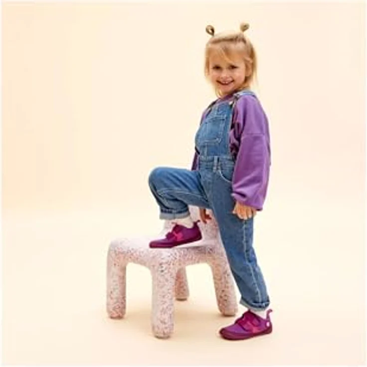 Affenzahn Kid's Barfussschuh Baumwolle Lucky, Kletterschuhe für Damen, rosa, Gummisohle, Klettverschluss, atmungsaktiv – Bild 9