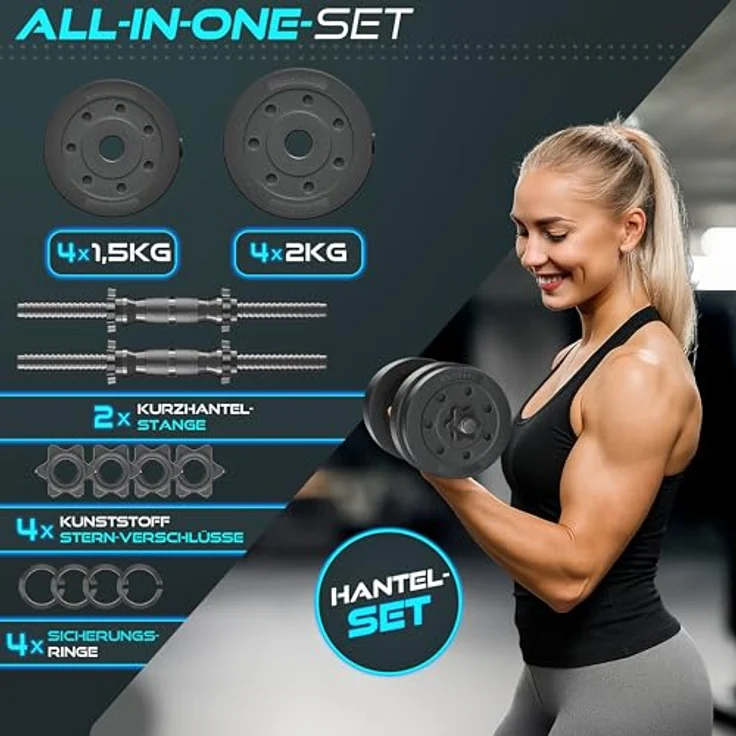 RE:SPORT 2er Hanteln Set verstellbar, 15/20/30/40 kg mit rutschfesten Griffen, 4 Sternverschlüssen, für Muskelaufbau & Workout zu Hause – Bild 4