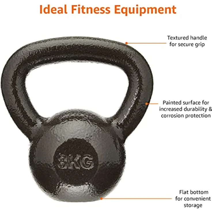 Amazon Basics Kugelhantel aus Gusseisen, 16 kg, Schwarz – Bild 4