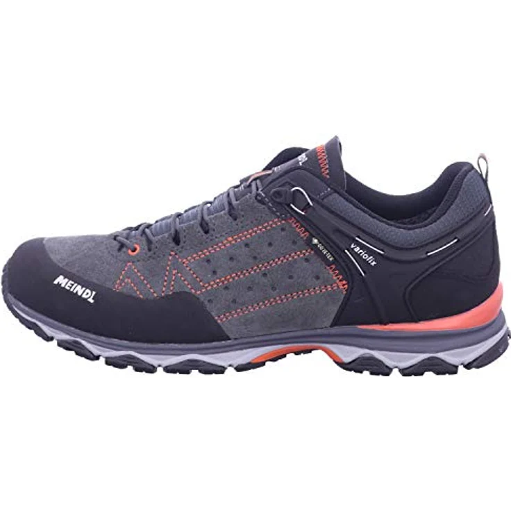 Meindl Ontario GTX Men, Wanderschuhe Größe UK 8,5, wasserdicht und atmungsaktiv, schwarz/orange – Bild 2