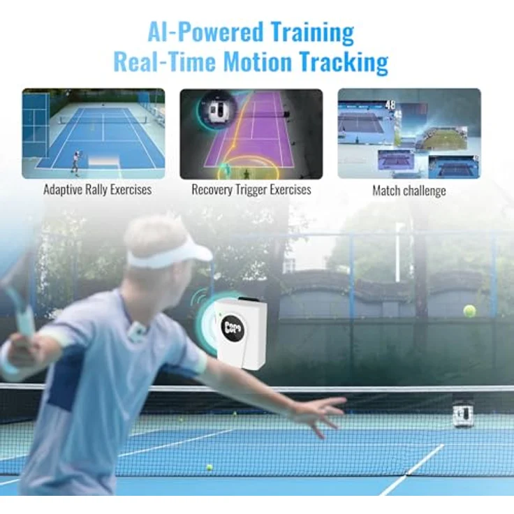 PONGBOT PACE S PRO Tennisball-Maschine, App & Fernbedienung, 150 Bälle, max. 80 km/h, 8+ Stunden Laufzeit, Dual-Motor für Topspin & Backspin, adaptive Übungen – Bild 3