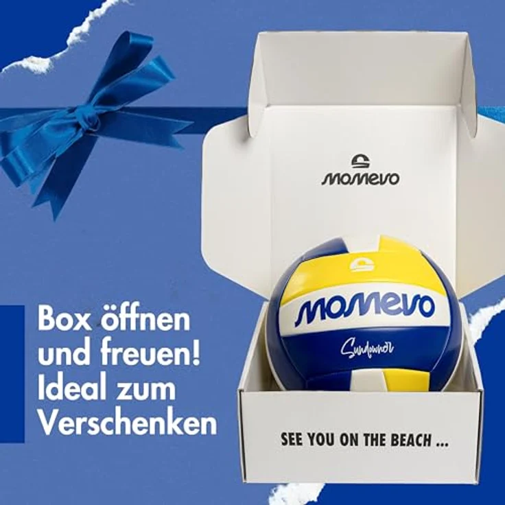 MOMEVO Sundowner Beachvolleyball – Weicher Trainingsball in offizieller Größe mit Pumpe – Bild 6