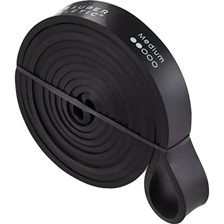 SUPERLETIC Powerband Widerstands-Fitness-Bänder, 5 Stärken für Workout, Yoga und Pilates, Klimmzughilfe, schwarz, inklusive kostenloser Trainingsanleitung – Bild 1