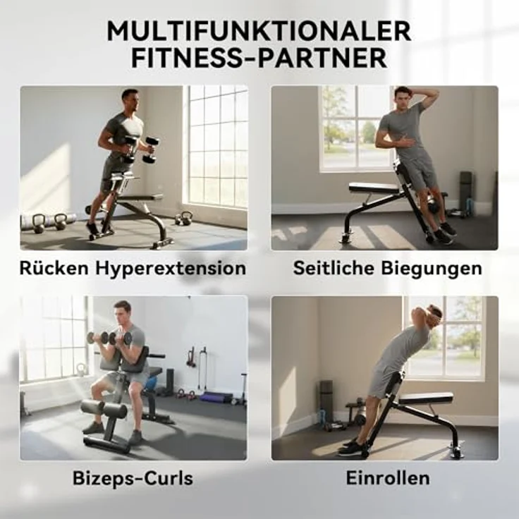 SPORTNOW Klappbare Hantelbank, Multifunktionale Trainingsbank mit 10-Fach verstellbarer Höhe und bis zu 150 kg belastbar für Zuhause Fitnessstudio – Bild 3