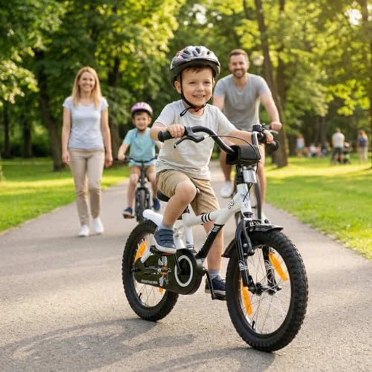 PROMETHEUS BICYCLES HAWK Kinderfahrrad 16 Zoll, 1 Gang, Rücktrittbremse, Stützräder, für Jungen und Mädchen ab 5 Jahren, robust und mitwachsend – Bild 7