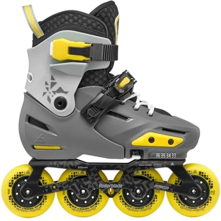 Rollerblade Apex Kinder-Inlineskates, Urban und Freestyle, grau, EU 37, verstellbar mit 3- oder 4-Rollen-Setup – Bild 3