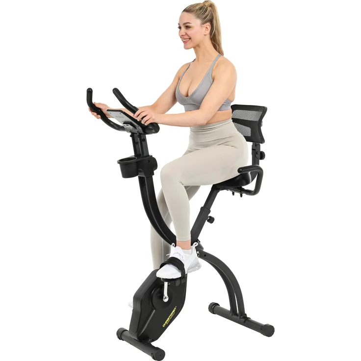 Christopeit S-Bike VeloFit, Heimtrainer mit Rückenlehne, Magnet-Brems-System, 14-stufige manuelle Widerstandseinstellung, klappbar, bis 120 kg Nutzergewicht