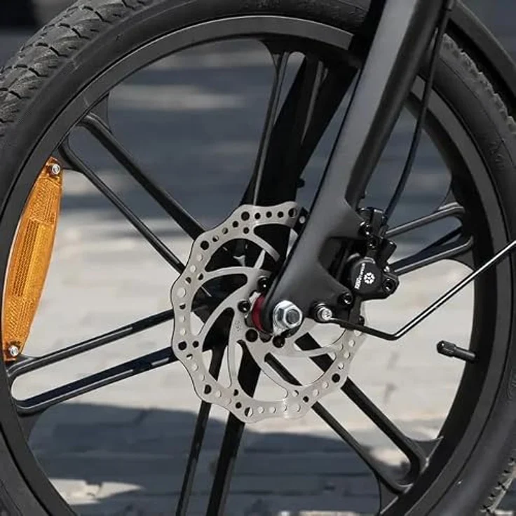 PixelPilot 20 Zoll Faltbares City E-Bike, 250W Motor, 378Wh herausnehmbarer Akku, bis 60 km Reichweite, 7-Gang Shimano, hydraulische Scheibenbremsen – Bild 8