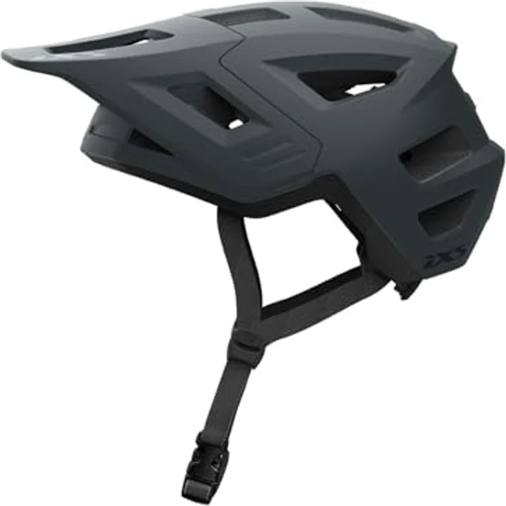 44 iXS MTB-Fahrradhelm Flow 1.0, grau, In-Mould-Konstruktion, hoch belüftet, präzise einstellbar, mit Visier und Sonnenbrillenaufbewahrung – Bild 2