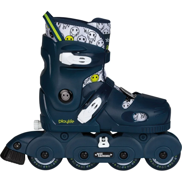 Playlife Smile Boys Inline-Skates Junior, verstellbar von Größe 34-37, dunkelblau, mit 70-mm-Rollen und Doppelschnallensystem