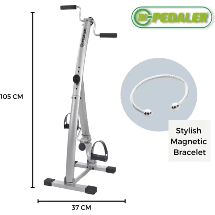 Bewegungstrainer klappbar Gymform Bi-Pedaler, inkl. Bildschirm, Fitnesstrainer,Fitnessgerät, platzsparend zusammenklappbar, 6 Tretwiderstände Sport im sitzen (BI-PEDALER + KALORIENZÄHLER) – Bild 4